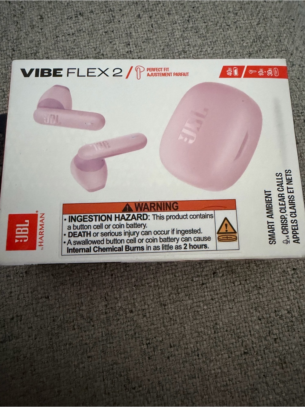 JBL Vibe Flex 2 Earbuds in Light Pink